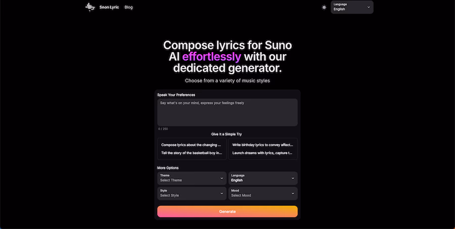 Snon Lyric preview