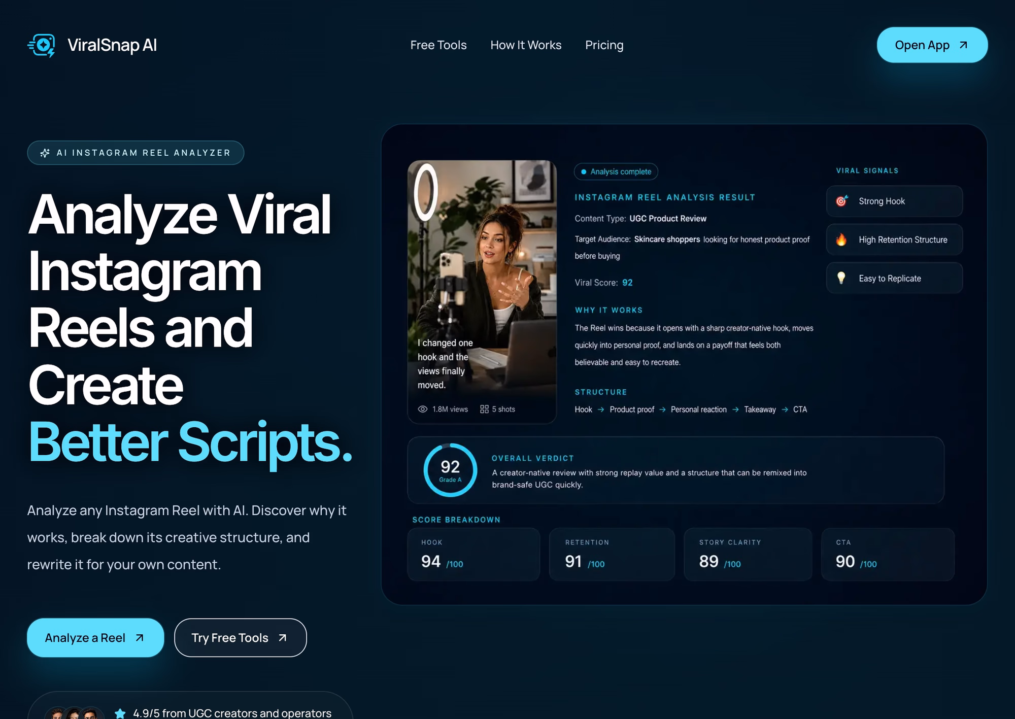 Instagram Reel Analyzer for Viral Video Scripts | ViralSnap preview